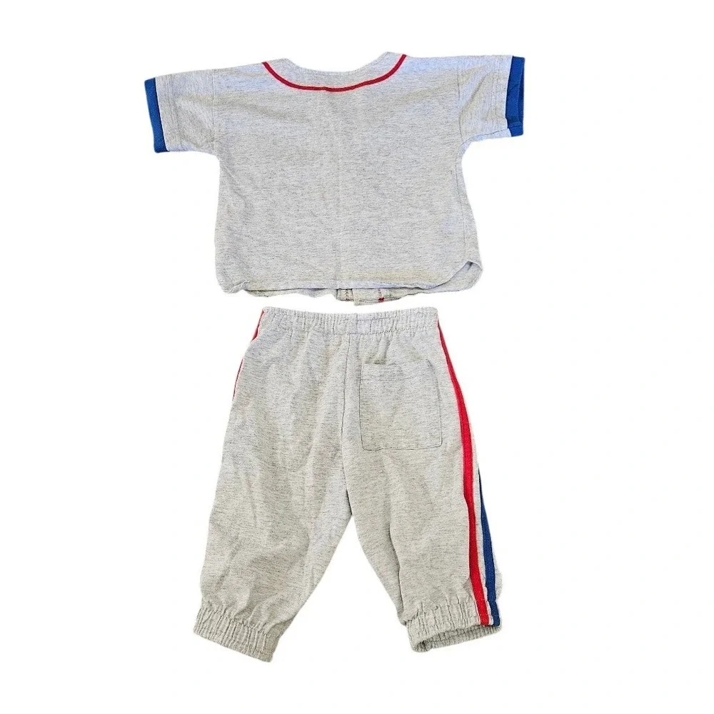 Vintage Sesame Street Elmo Baseball Jersey and Pants Set Gray Red Blue 4T USA